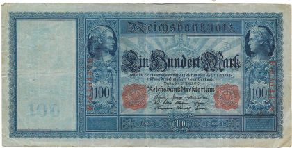 100  / 1910 / -42/2 / 1910  1910 : Reichsbanknote,  