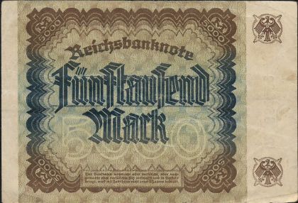 5,000  / 1922 / -81  / 1922 Reichsbanknote,   