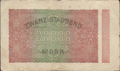 20,000  / 1923 / -85 a/2 / 1923 Reichsbanknote,   