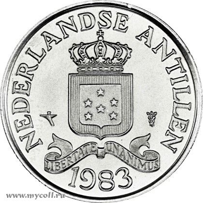 Нидерландские Антильские острова 25 центов, 1983 Регулярный выпуск