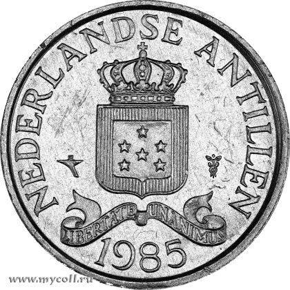 Нидерландские Антильские острова 1 цент, 1985 Регулярный выпуск