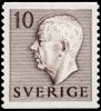 390. 10     VI  ( ) / King Gustav VI Adolf (Coloured lettering)    1951-57 